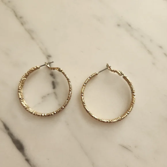 Bay Studio Gold Tone Double Hoops - Picture 2 of 4
